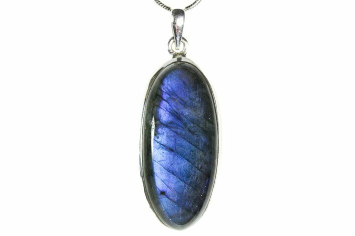 Brilliant Blue Labradorite Pendant with Chain #353882